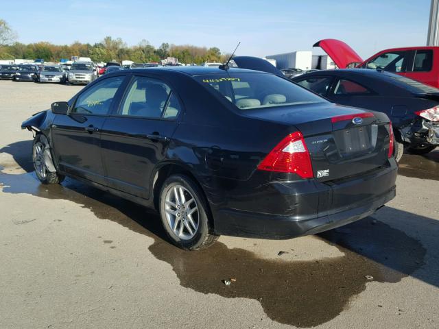 3FAHP0GA2AR322272 - 2010 FORD FUSION S BLACK photo 3