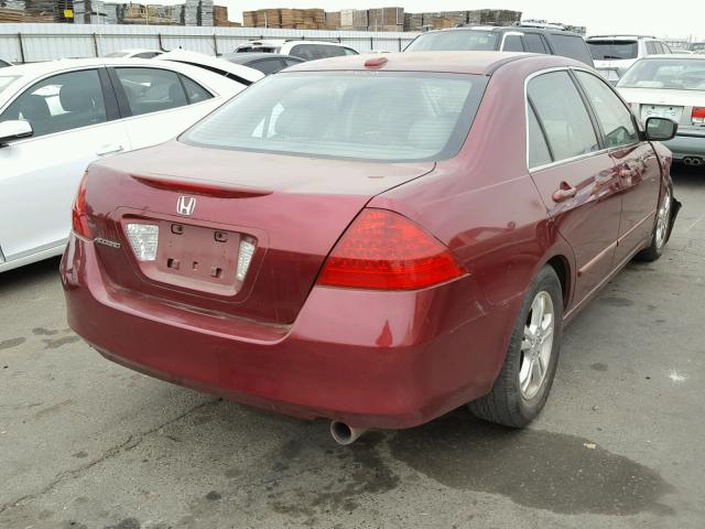 1HGCM567X6A161656 - 2006 HONDA ACCORD EX 勃艮第红 照片 4