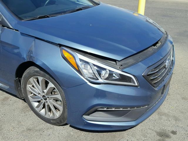 5NPE34AF8HH512689 - 2017 HYUNDAI SONATA SPO BLUE photo 9