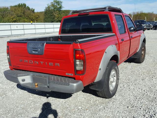 1N6ED27TX1C305296 - 2001 NISSAN FRONTIER RED photo 4