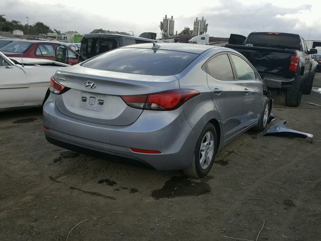 5NPDH4AE9FH584616 - 2015 HYUNDAI ELANTRA SE SILVER photo 4