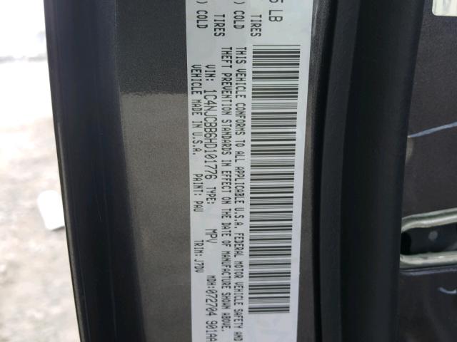 1C4NJCBB6HD101776 - 2017 JEEP COMPASS SP 灰色 照片 10