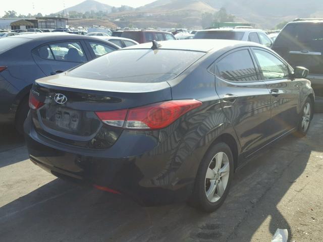 5NPDH4AE0DH377609 - 2013 HYUNDAI ELANTRA GL BLACK photo 4