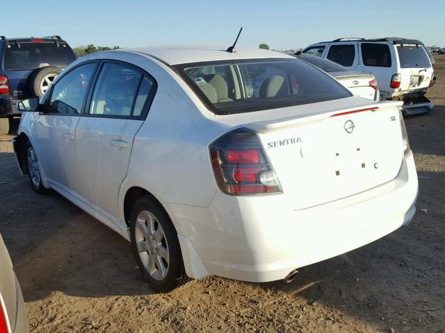 3N1AB6AP4BL631694 - 2011 NISSAN SENTRA WHITE photo 3