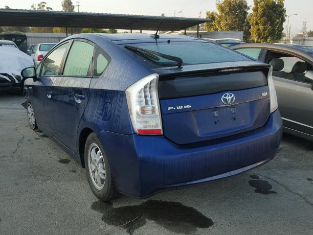 JTDKN3DU3A5135096 - 2010 TOYOTA PRIUS BLUE photo 3