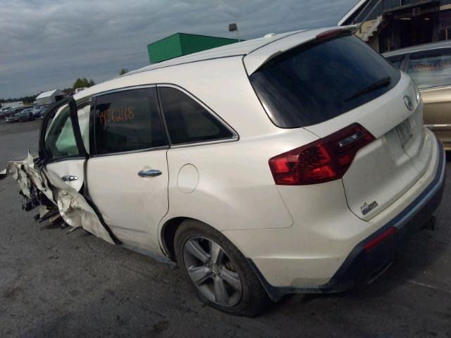 2HNYD2H29DH002849 - 2013 ACURA MDX WHITE photo 3