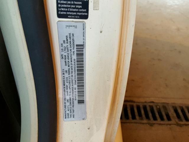 3VWCD31Y45M315439 - 2005 VOLKSWAGEN NEW BEETLE Bej foto 10