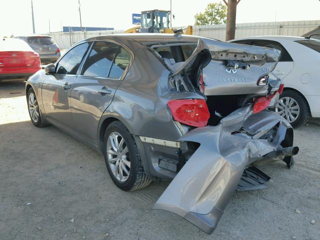 JNKCV61E79M302174 - 2009 INFINITI G37 BASE GRAY photo 3