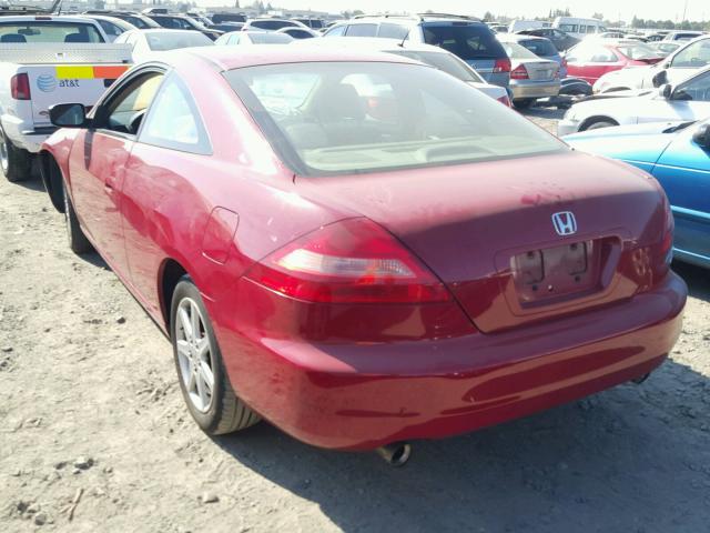 1HGCM82663A020836 - 2003 HONDA ACCORD EX RED photo 3