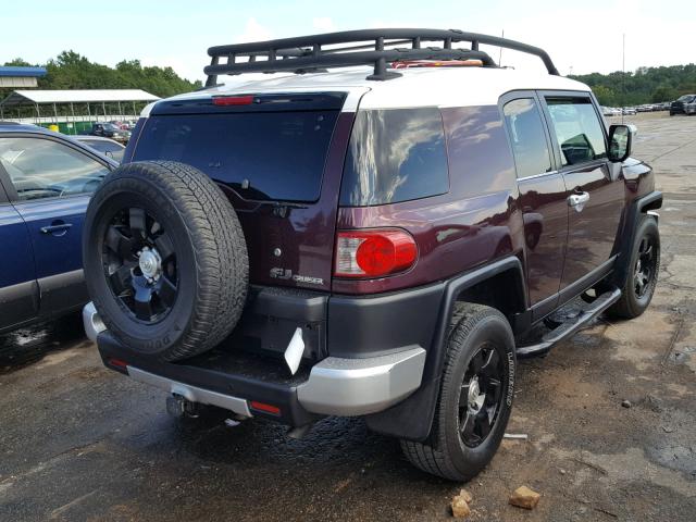 JTEBU11F970037625 - 2007 TOYOTA FJ CRUISER MAROON photo 4