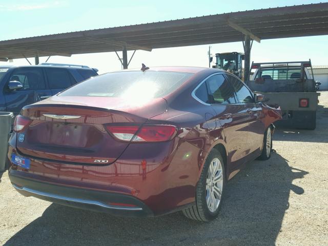 1C3CCCAB8FN635652 - 2015 CHRYSLER 200 LIMITE MAROON photo 4