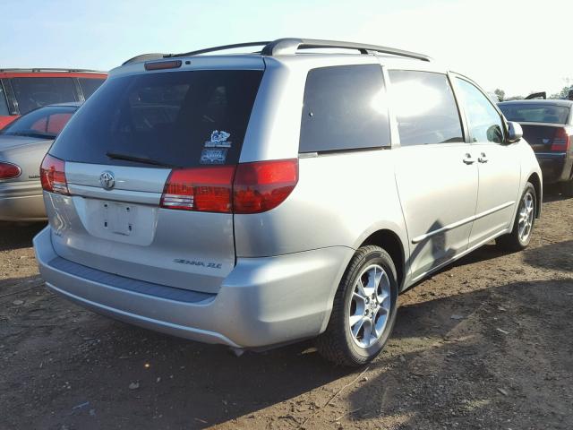 5TDZA22C54S012980 - 2004 TOYOTA SIENNA XLE SILVER photo 4