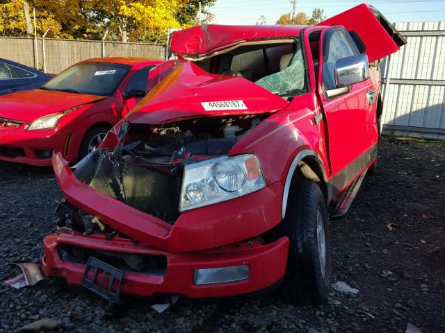 1FTRX14W54NA40817 - 2004 FORD F150 RED photo 2