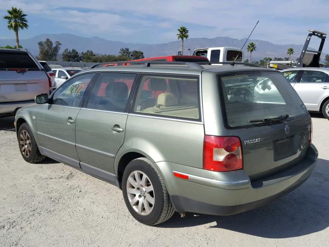 WVWVH63B52E025688 - 2002 VOLKSWAGEN PASSAT GLS GREEN photo 3