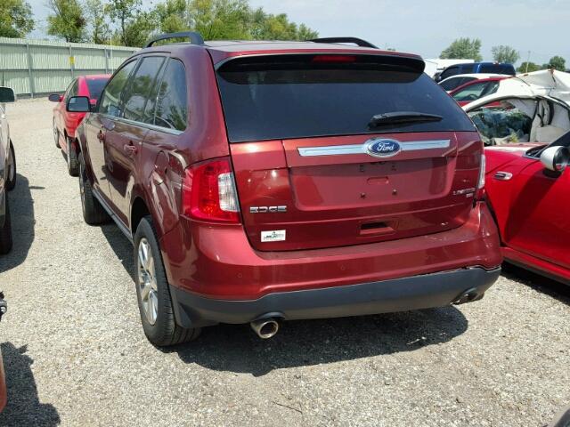 2FMDK4KC9EBA78739 - 2014 FORD EDGE LIMIT RED photo 3