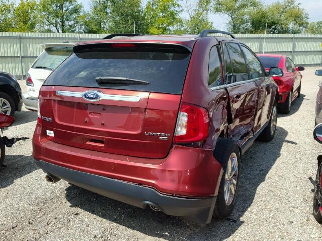 2FMDK4KC9EBA78739 - 2014 FORD EDGE LIMIT RED photo 4