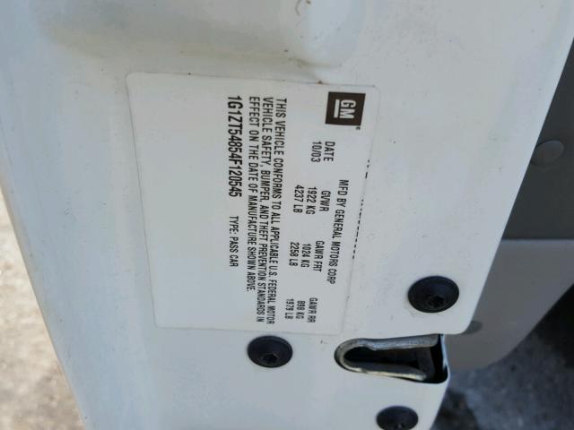 1G1ZT54854F120545 - 2004 CHEVROLET MALIBU LS 白色 照片 10