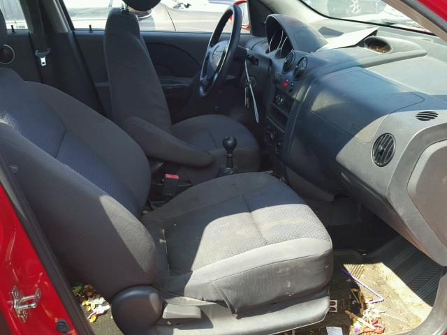 KL1TD66648B281159 - 2008 CHEVROLET AVEO BASE Czerwony zdjęcie 5