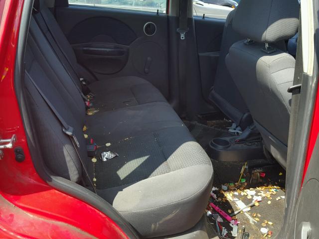 KL1TD66648B281159 - 2008 CHEVROLET AVEO BASE Czerwony zdjęcie 6