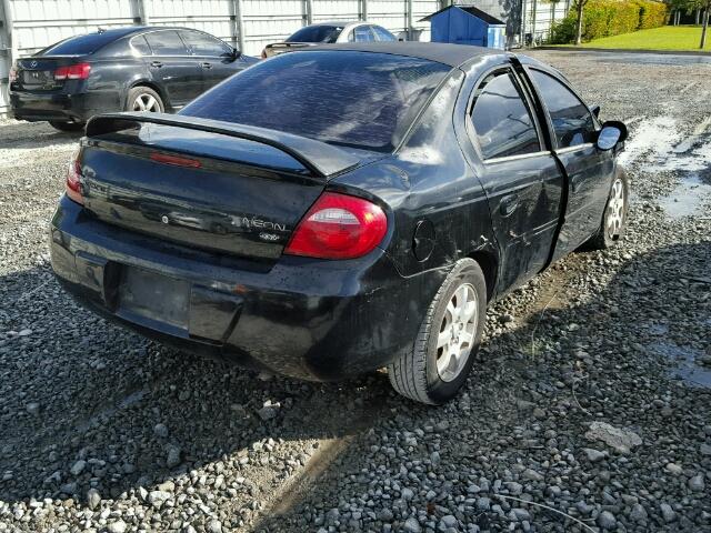 1B3ES56C84D581908 - 2004 DODGE NEON SXT BLACK photo 4