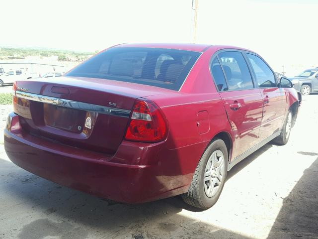 1G1ZS51F26F163927 - 2006 CHEVROLET MALIBU LS მუქწითელი ფოტო 4