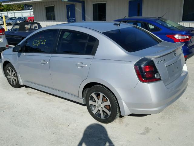 3N1AB6AP8CL726356 - 2012 NISSAN SENTRA SILVER photo 3