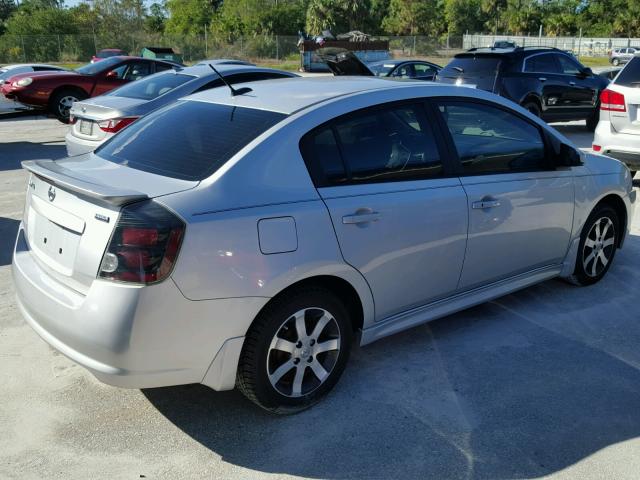 3N1AB6AP8CL726356 - 2012 NISSAN SENTRA SILVER photo 4