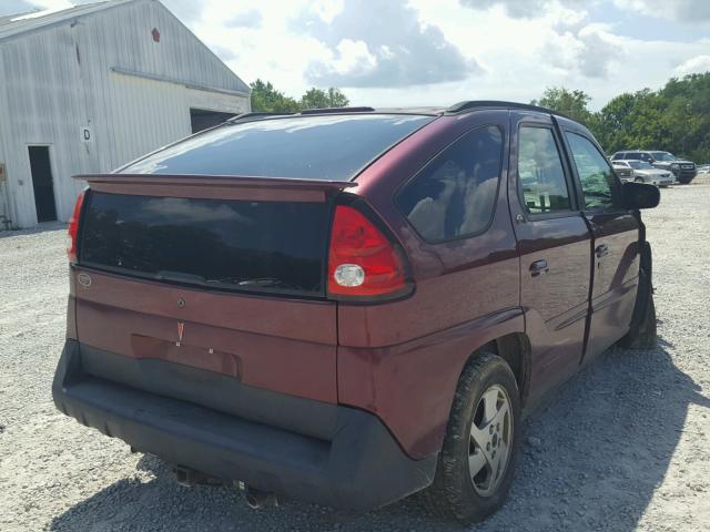 3G7DA03E42S584256 - 2002 PONTIAC AZTEK MAROON photo 4