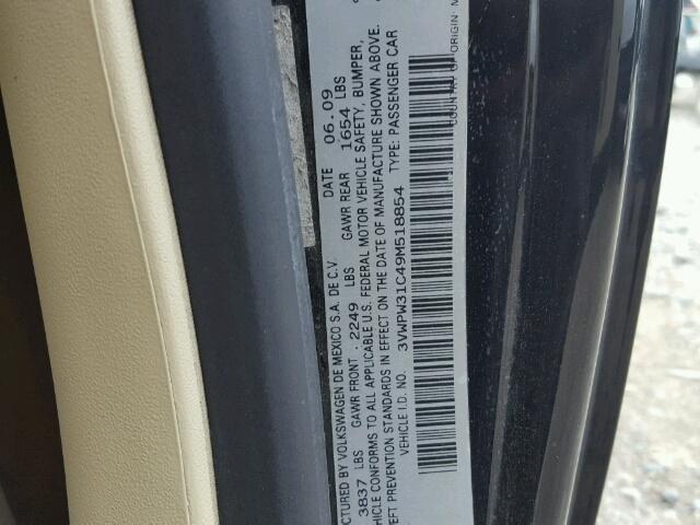 3VWPW31C49M518854 - 2009 VOLKSWAGEN NEW BEETLE 黑色 照片 10