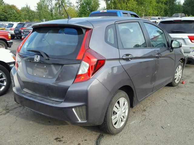 3HGGK5H57FM723342 - 2015 HONDA FIT LX GRAY photo 4