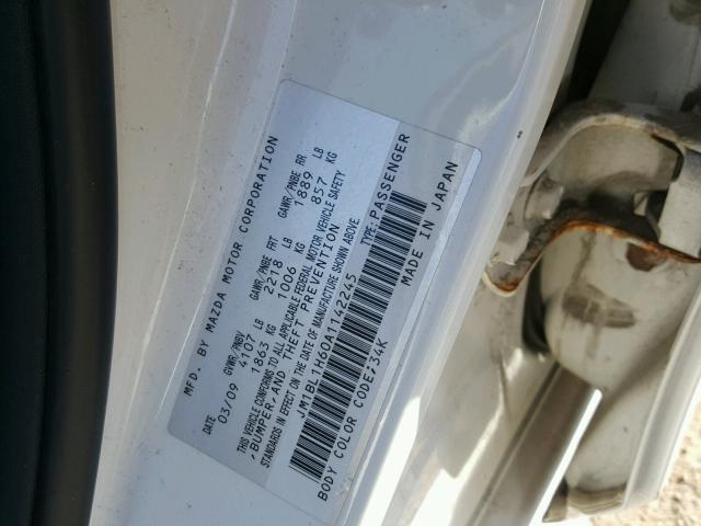 JM1BL1H60A1142245 - 2010 MAZDA 3 S WHITE photo 10