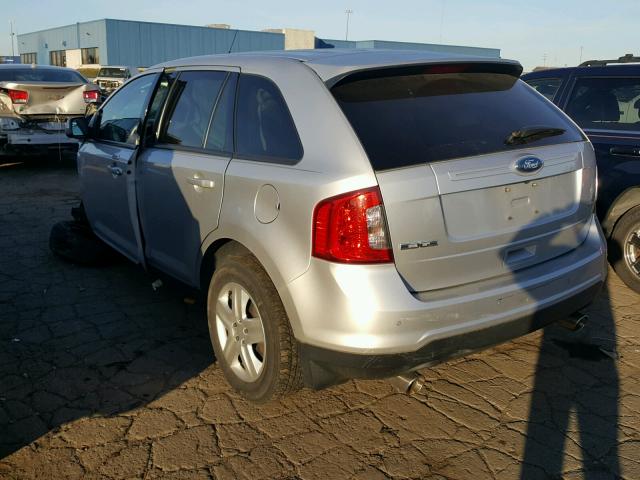 2FMDK3JCXCBA07736 - 2012 FORD EDGE SEL SILVER photo 3