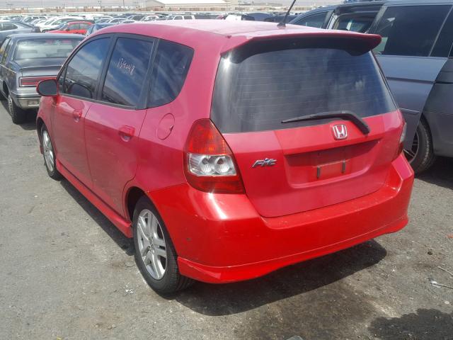 JHMGD386X7S005989 - 2007 HONDA FIT S 红色 照片 3