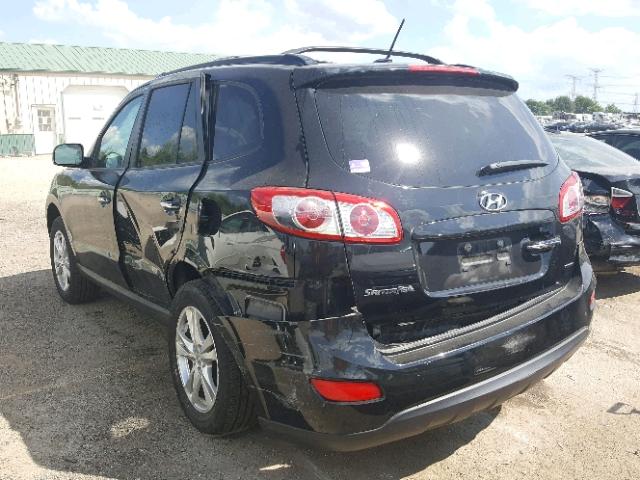 5XYZK3AB1CG131228 - 2012 HYUNDAI SANTA FE L BLACK photo 3