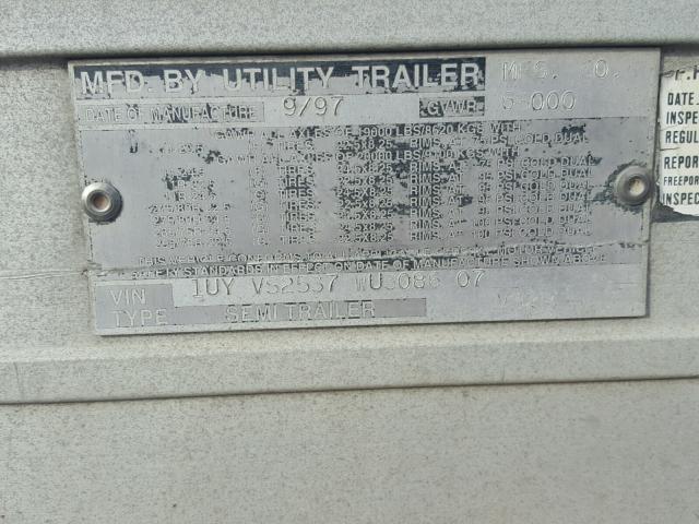 1UYVS2537WU308607 - 1998 UTILITY TRAILER WHITE photo 10