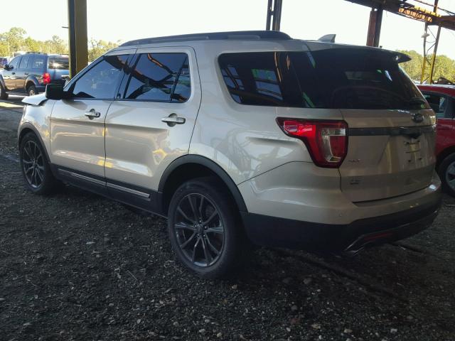 1FM5K7D82HGD36224 - 2017 FORD EXPLORER X TAN photo 3