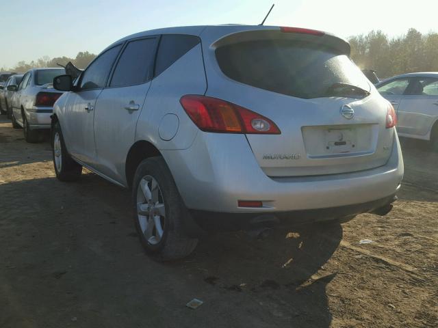 JN8AZ18W69W132560 - 2009 NISSAN MURANO S SILVER photo 3