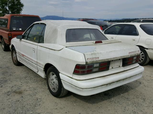 3B3XP6536NT279384 - 1992 DODGE SHADOW ES WHITE photo 3