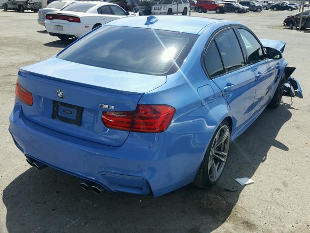 WBS3C9C57FJ276400 - 2015 BMW M3 BLUE photo 4