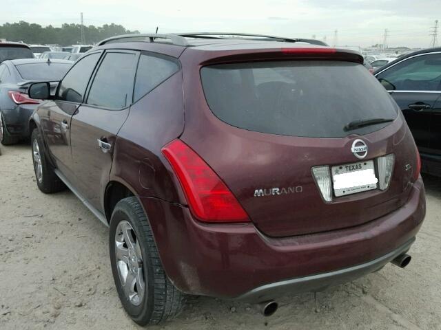 JN8AZ08T45W331956 - 2005 NISSAN MURANO MAROON photo 3