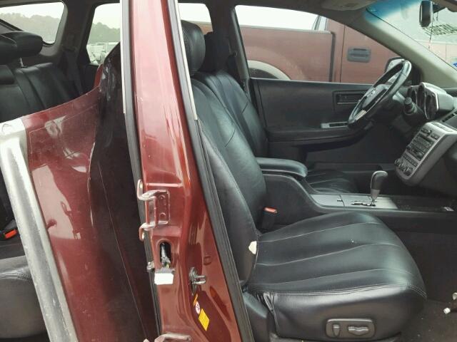 JN8AZ08T45W331956 - 2005 NISSAN MURANO MAROON photo 5