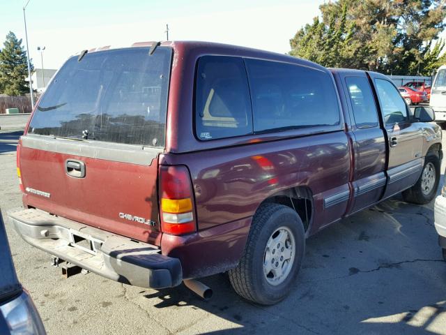 2GCEC19T1Y1107008 - 2000 CHEVROLET SILVERADO BURGUNDY photo 4