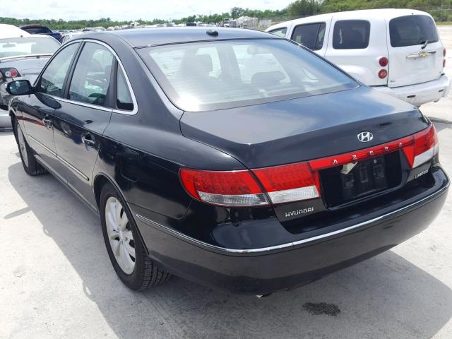 KMHFC46F58A319433 - 2008 HYUNDAI AZERA SE BLACK photo 3