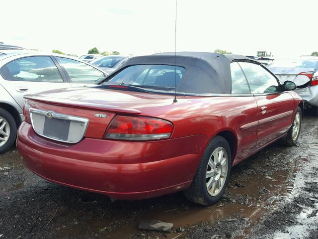 1C3EL75R15N585733 - 2005 CHRYSLER SEBRING GT RED photo 4