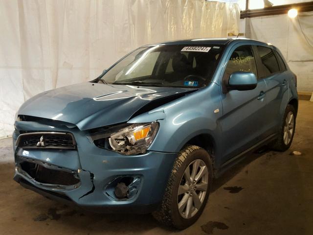 4A4AR3AU9DE005616 - 2013 MITSUBISHI OUTLANDER BLUE photo 2