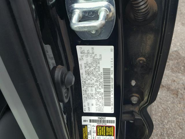 5TFLU4EN1CX045702 - 2012 TOYOTA TACOMA DOU BLACK photo 10