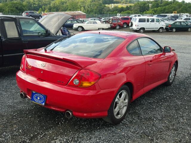 KMHHN65F93U087782 - 2003 HYUNDAI TIBURON GT RED photo 4