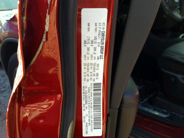 1C4RDJDG6EC585861 - 2014 DODGE DURANGO LI RED photo 10