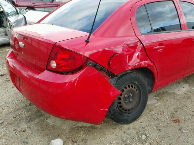 1G1AK55F267632709 - 2006 CHEVROLET COBALT LS RED photo 9