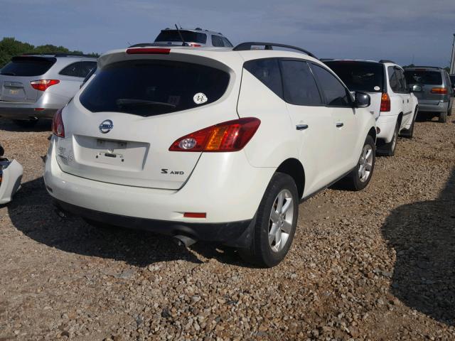 JN8AZ18W09W126270 - 2009 NISSAN MURANO S/S WHITE photo 4